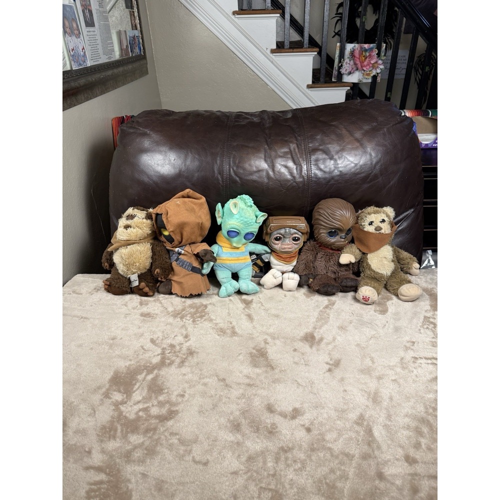 Lot of 6 disney plush from Disney Parks, Mattel, last Ewok is B.A.B selling all